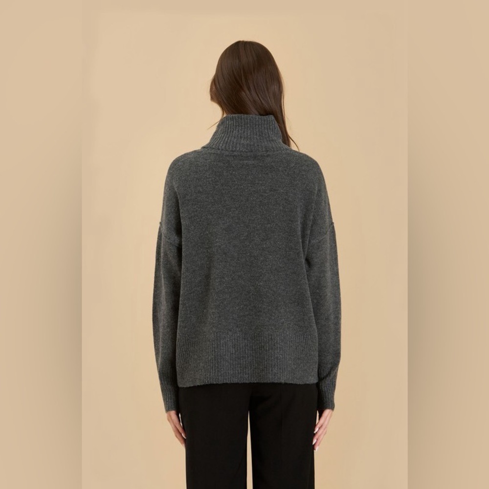 The Workshop Turtleneck Front Seam Knit Pullover Sweater - Picture 2 of 5